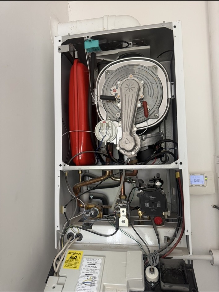 Inside a boiler during inspection
